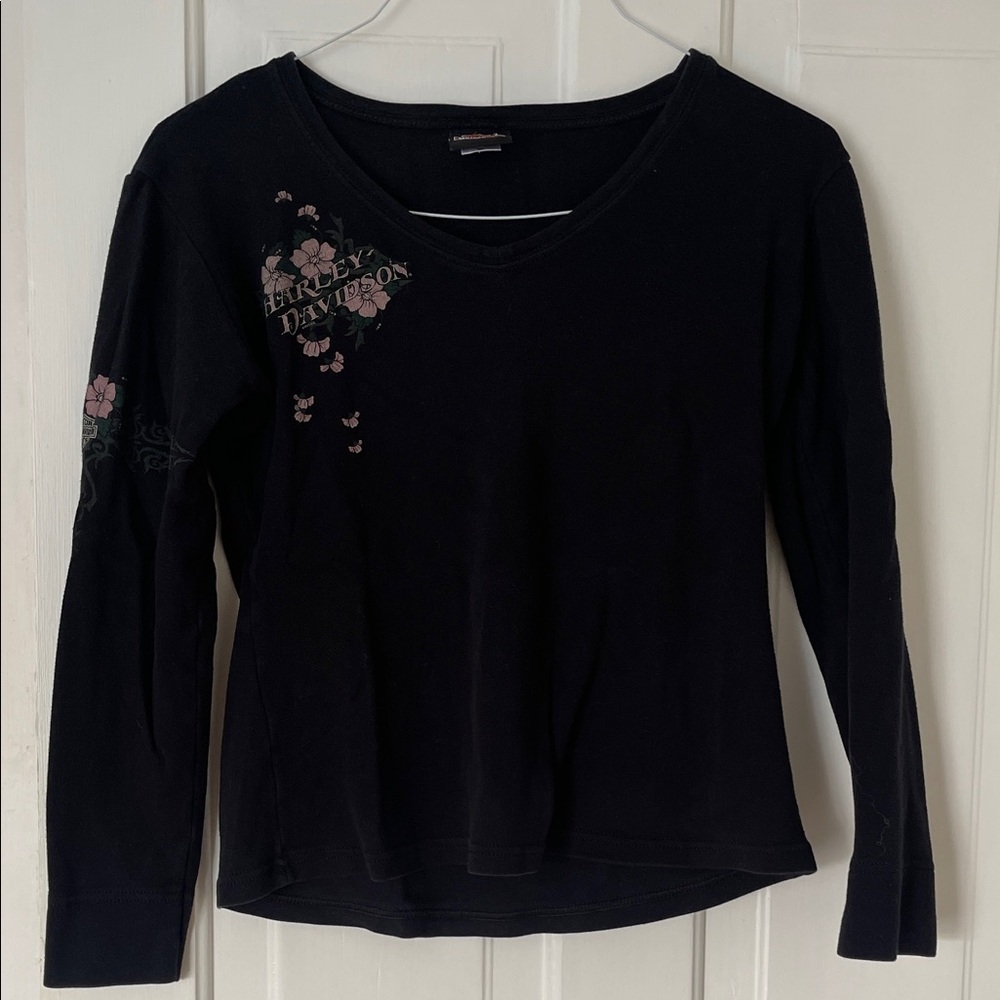 Harley-Davidson Black Embellished Long Sleeve